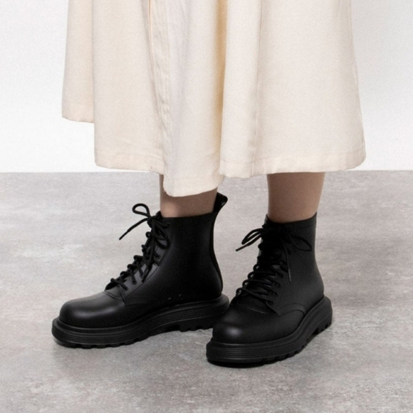 MELISSA Cotourno Black Combat Womens Boots NEW - Picture 8 of 8